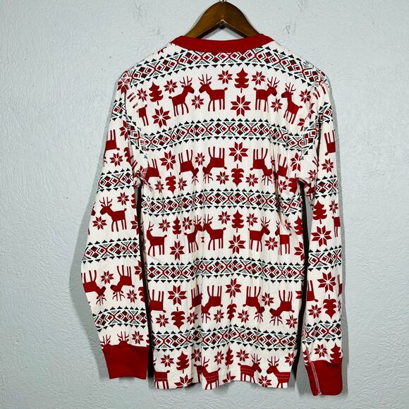 Hanna Andersson Crewneck Christmas Pajama Top Long Sleeve Reindeer - M - Picture 4 of 4